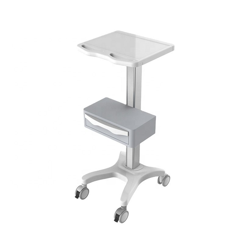 Medical hospital furniture Mobile cart ultrasound machine table AA alloy trolley US ecg probe cup printer tray