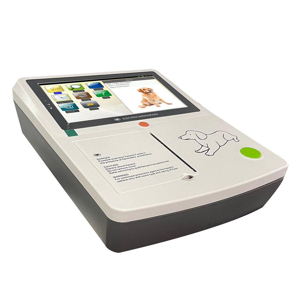 7" Color Touch-Screen 7/12 Lead Waveforms Thermal Printer Veterinary Equipment Synchronous Sampling System Ecg Ekg Machine