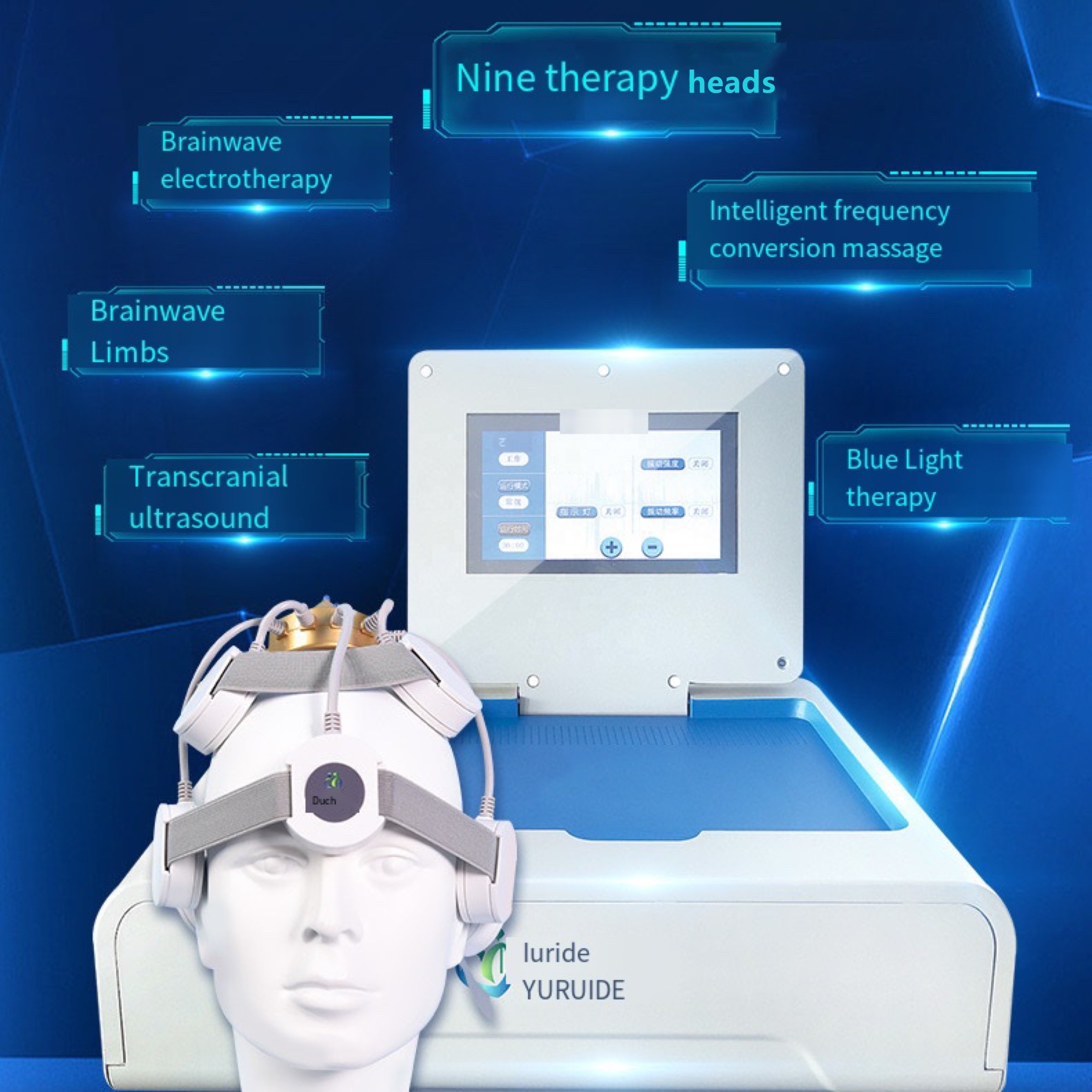 595mT Transcranial Magnetic Stimulation Medical Stroke Depression Autism Parkinson Alzheimer Blue light Ultrasound rTMS tDCS