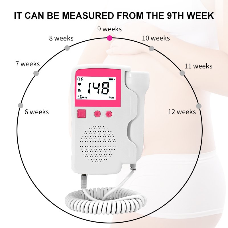 Hot Sale Medical Ultrasound Instruments High Sensitivity Adjustable 3Mhz Real-time FHR Medical Fetal Doppler With App