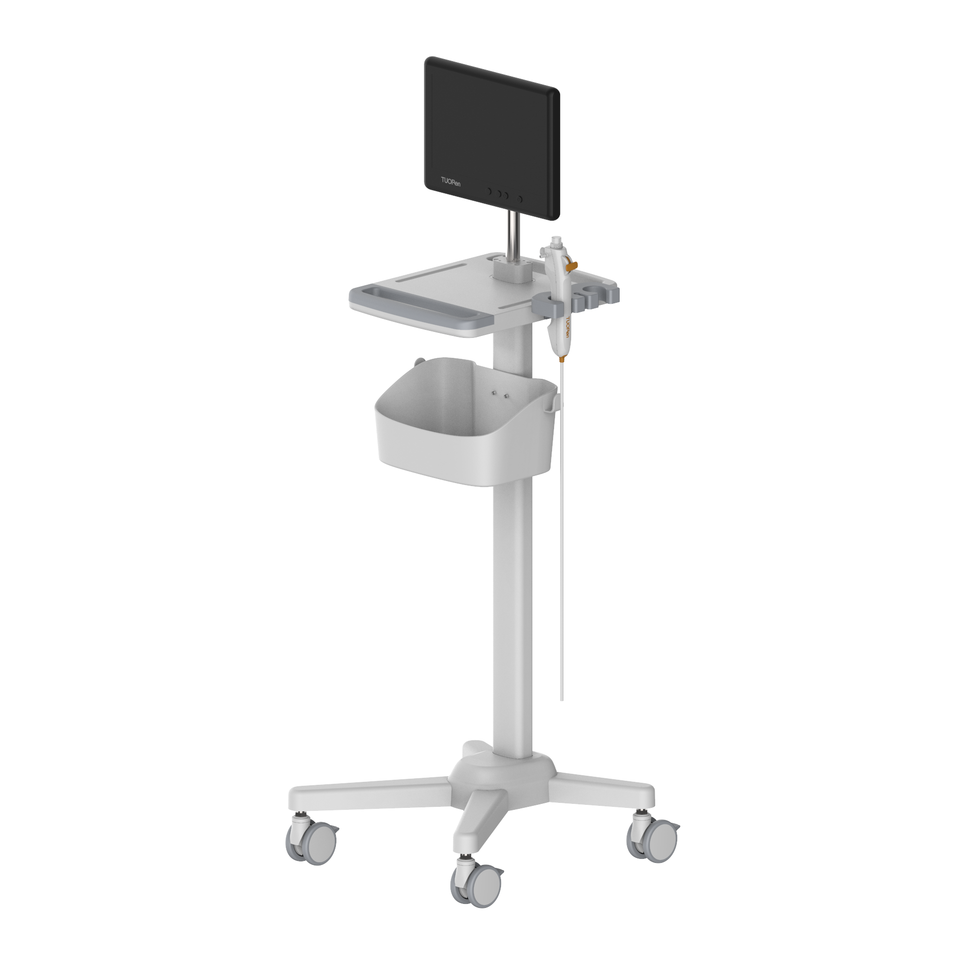 Medical hospital furniture Mobile cart ultrasound doppler machine table Aluminum alloy trolley US ECG trolley stand