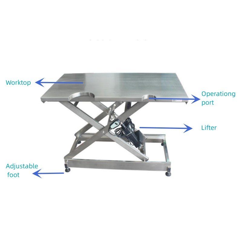 Veterinary instrument electric lifting veterinary ultrasound table stainless steel pet table for pet hospital