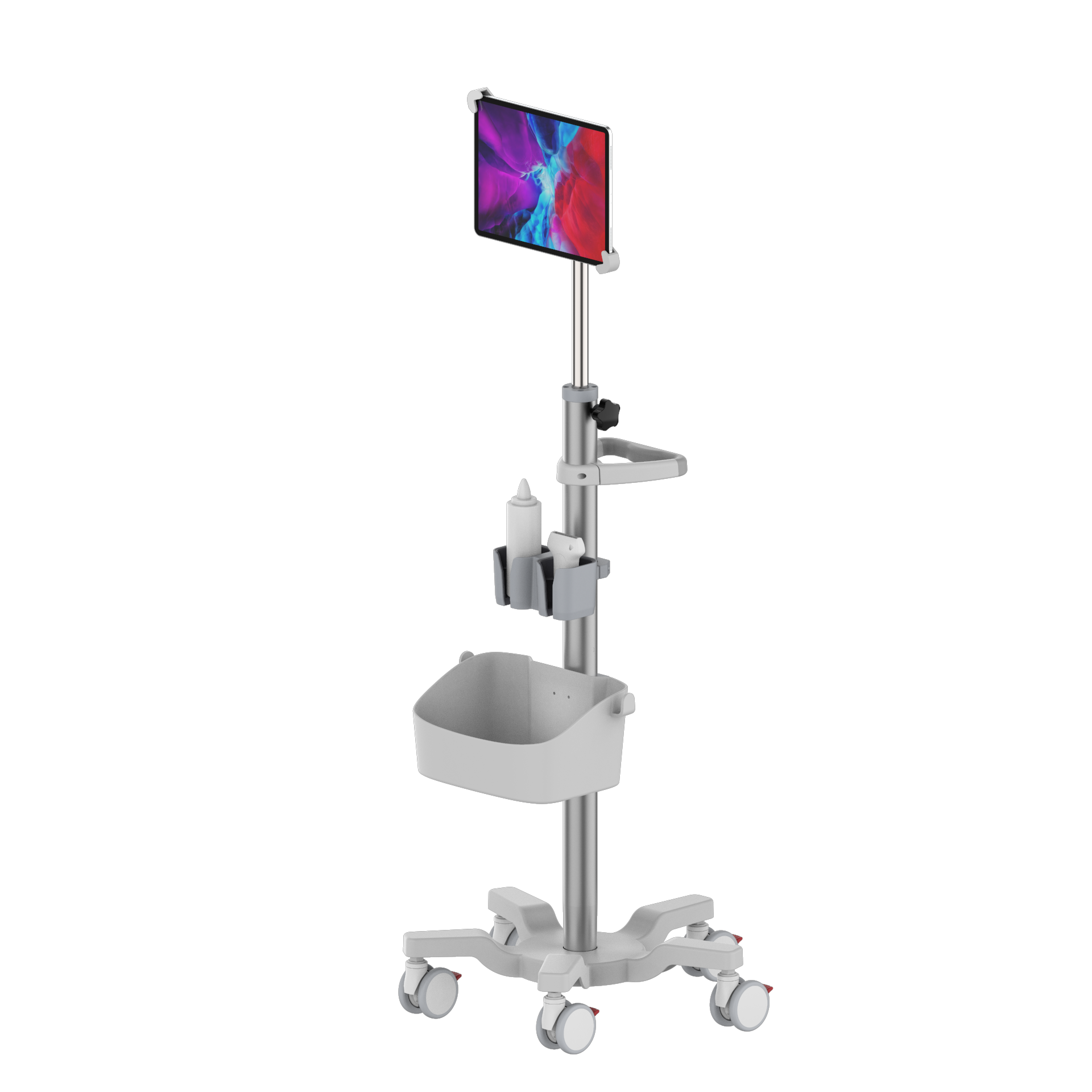 Europe OEM instruments cart mobile laptop Portable ECG medical cart trolley ultrasound stand with probe holder