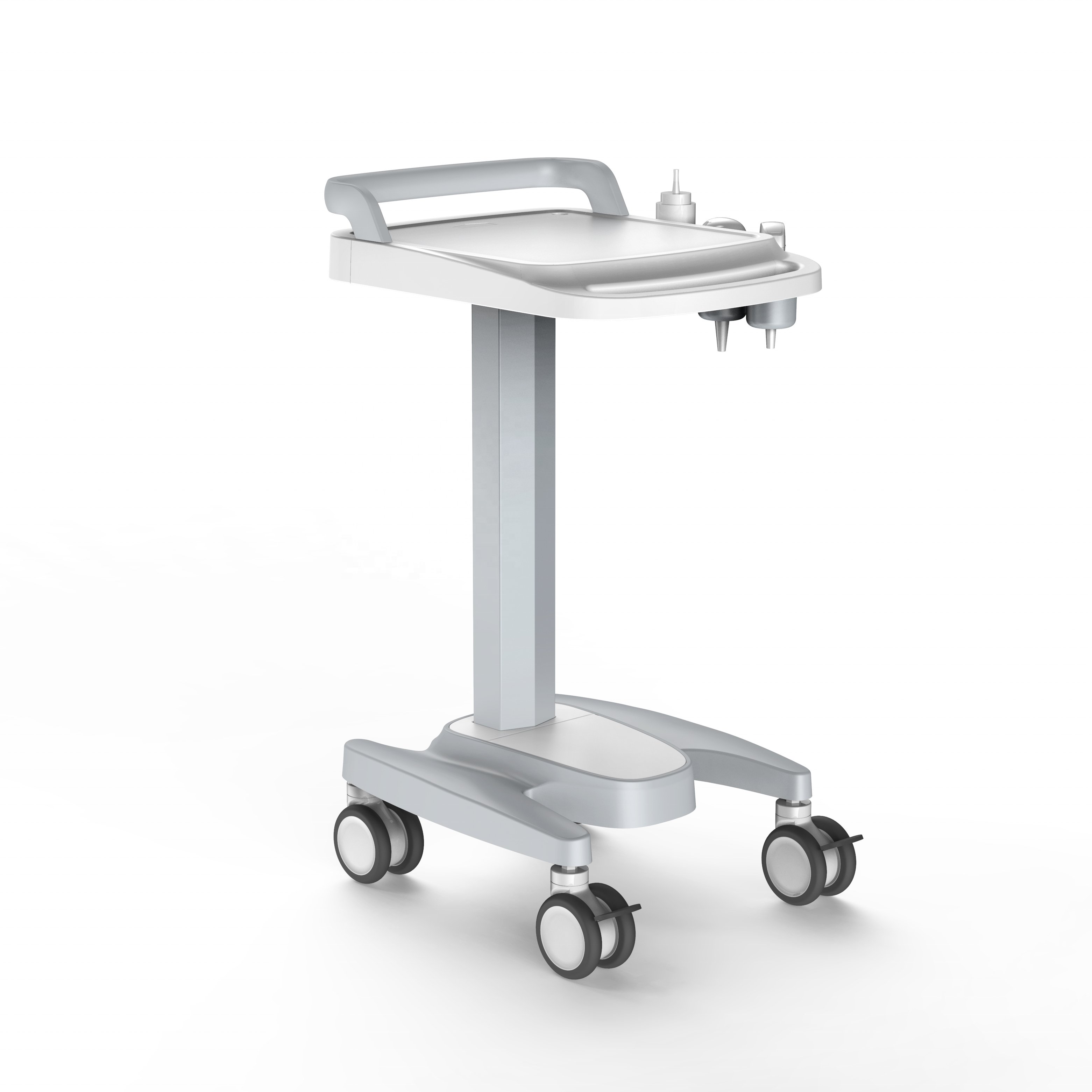 Hospital portable aluminium alloy medical emergency cart ultrasound trolley with 4'' castors