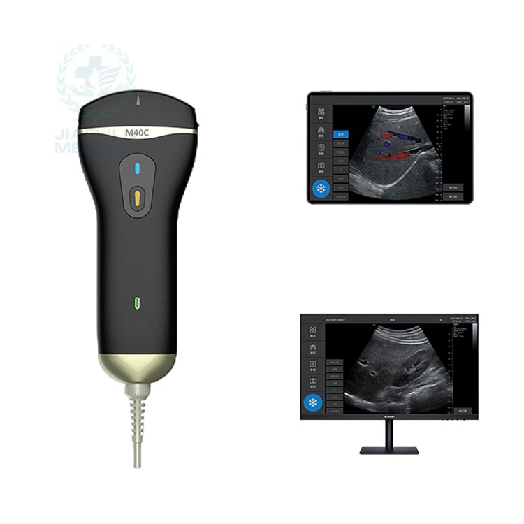 Handheld ultrasound scanner with dual-head mini color doppler handheld ultrasound probe for mobile phones and tablets