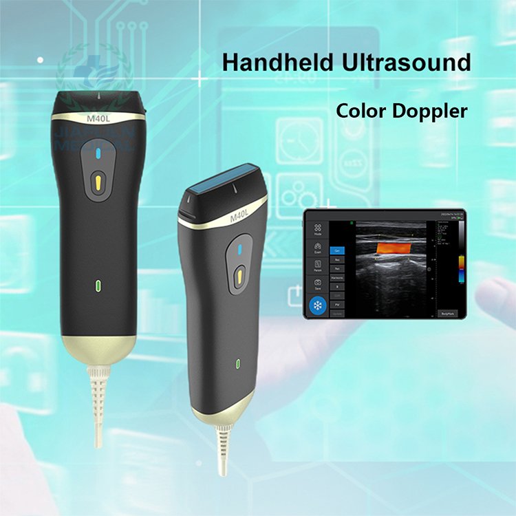 Handheld ultrasound scanner with dual-head mini color doppler handheld ultrasound probe for mobile phones and tablets