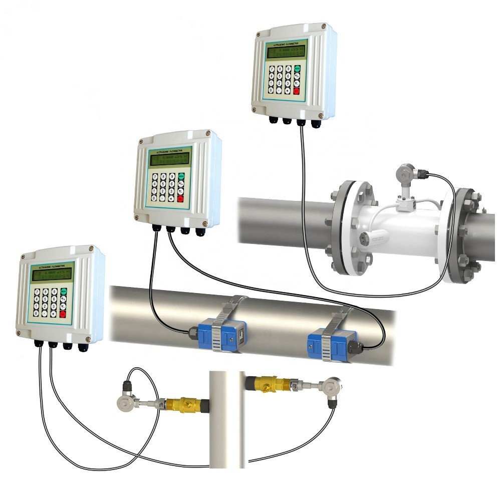 Oem Ultrasonic Fuel Oil Flowmeter Icd Display Portable Water Argon Ultrasonic Flowmeter Oct Pulse Output Diesel Flowmeter