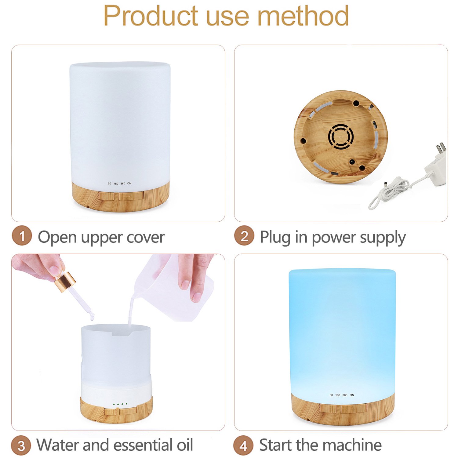 300ML Essential Oil Diffuser Quiet 5-in-1 Premium Humidifier Natural Home Fragrance Aroma Diffuser humidifiers difusor de aroma