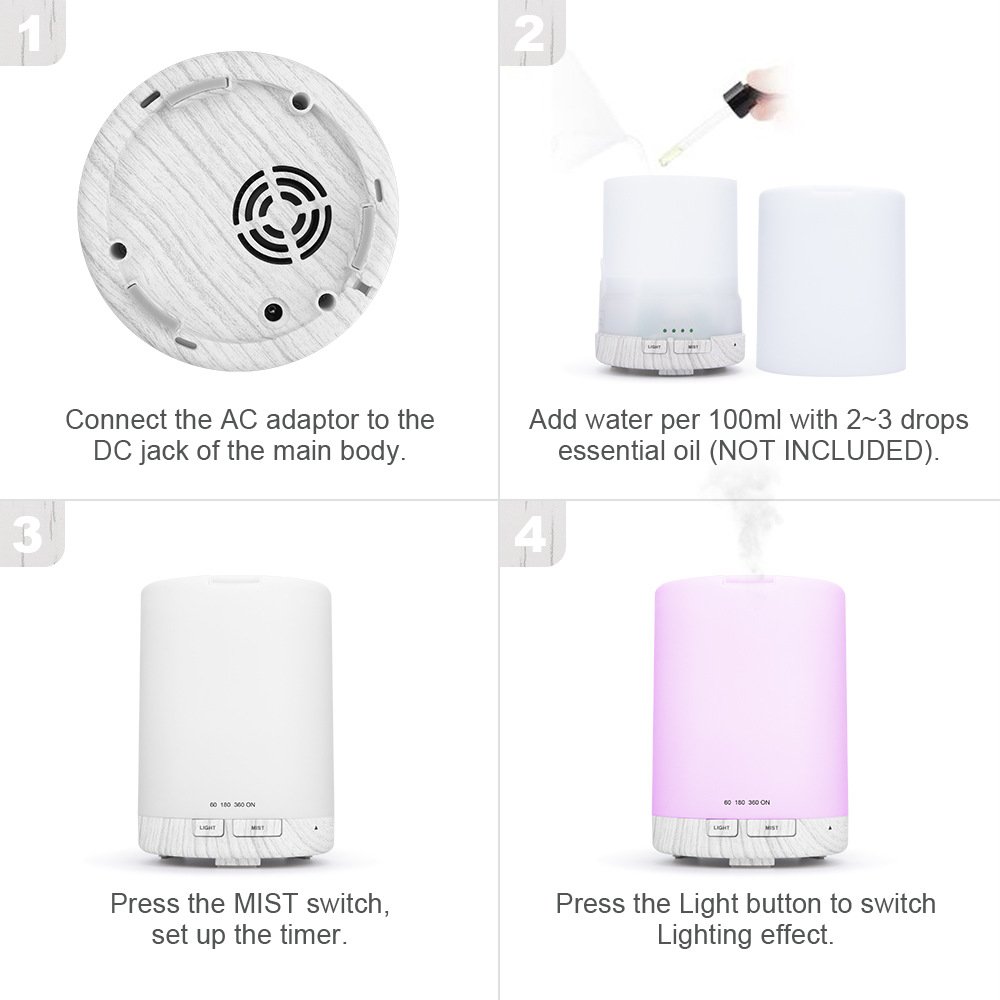 300ML Essential Oil Diffuser Quiet 5-in-1 Premium Humidifier Natural Home Fragrance Aroma Diffuser humidifiers difusor de aroma