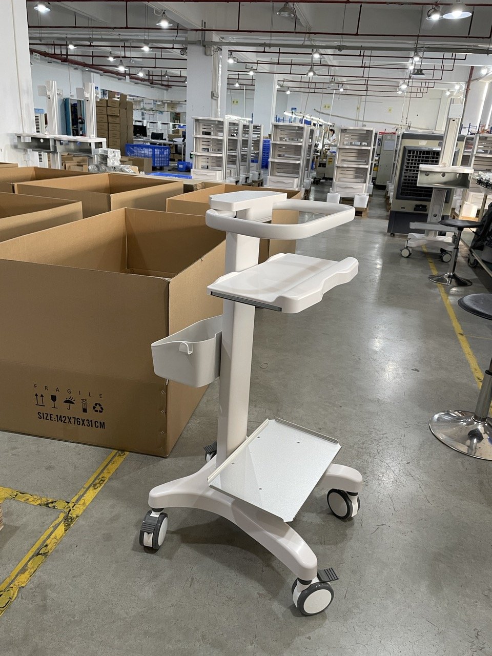 Chinese manufacturer ultrasound machine trolley cart factory Medical hospital equipment mobile roll stand