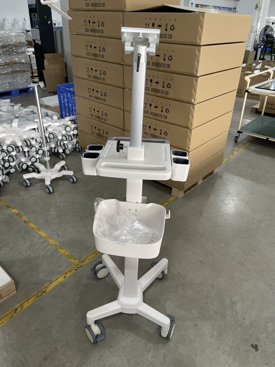 Chinese manufacturer ultrasound machine trolley cart factory Medical hospital equipment mobile roll stand