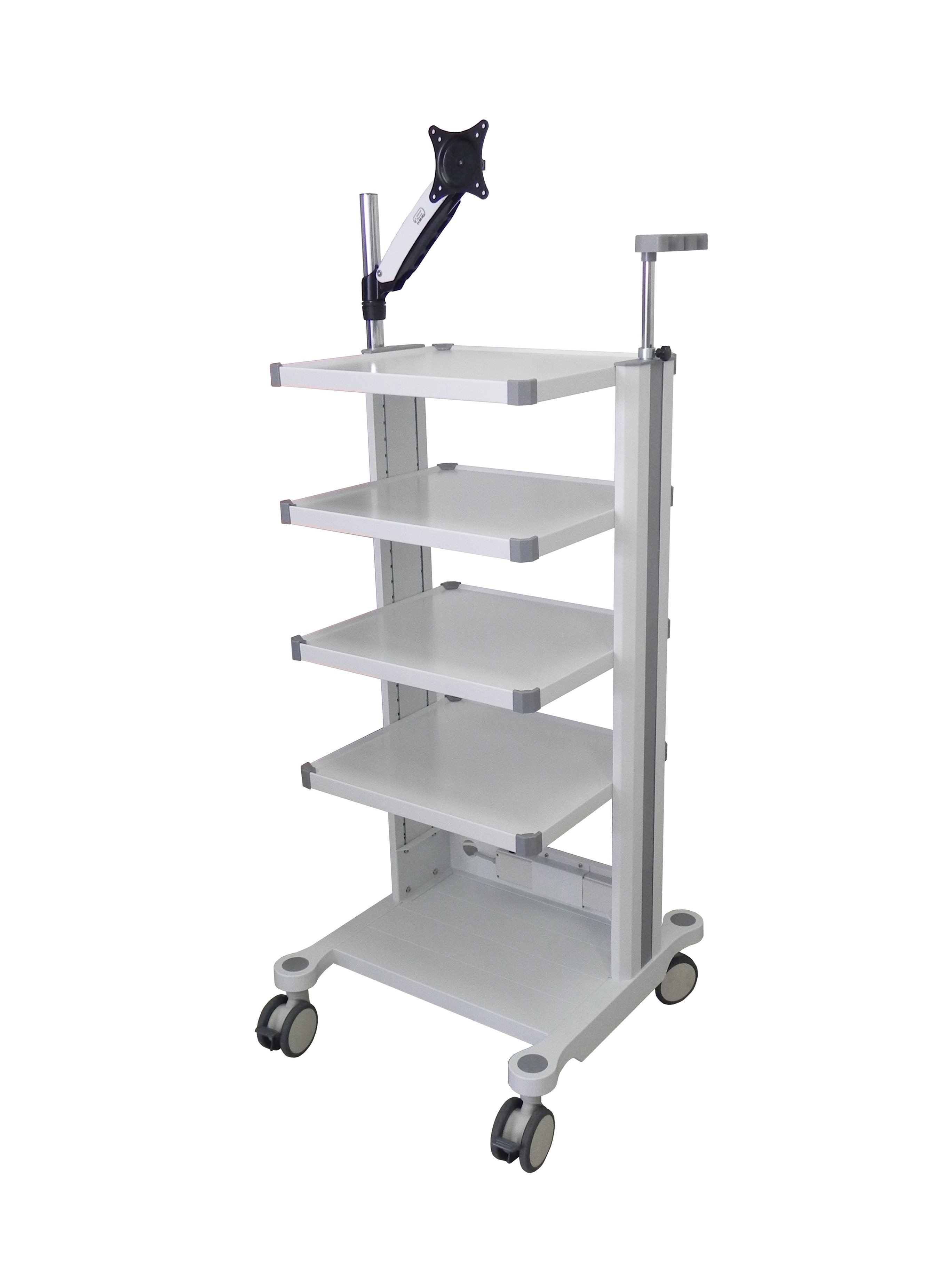 Hospital Mobile Endoscopy Cart Instrument Trolley Medical Use ABS Ultrasound Trolley