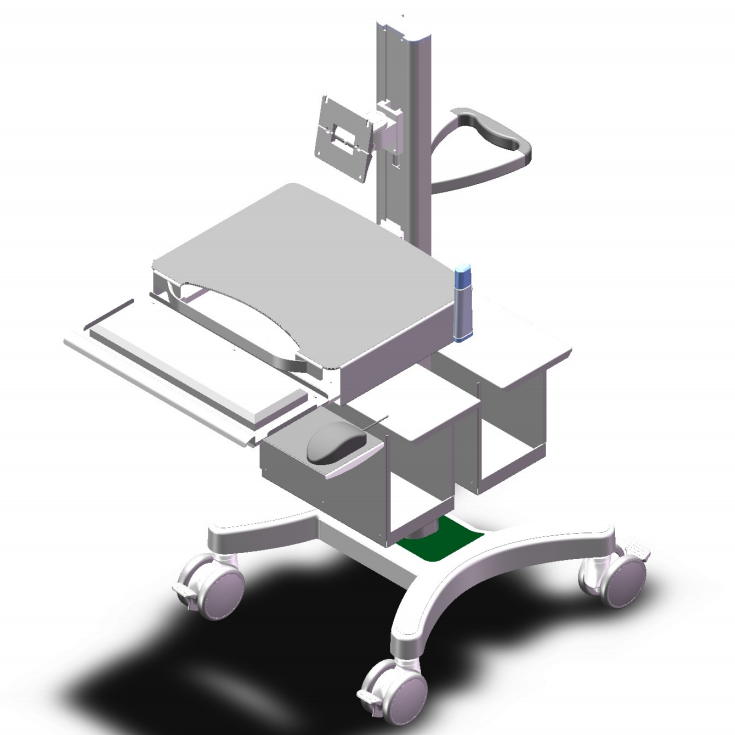 trolley with drawer hospital medical trolley cart all in one workstation with arm