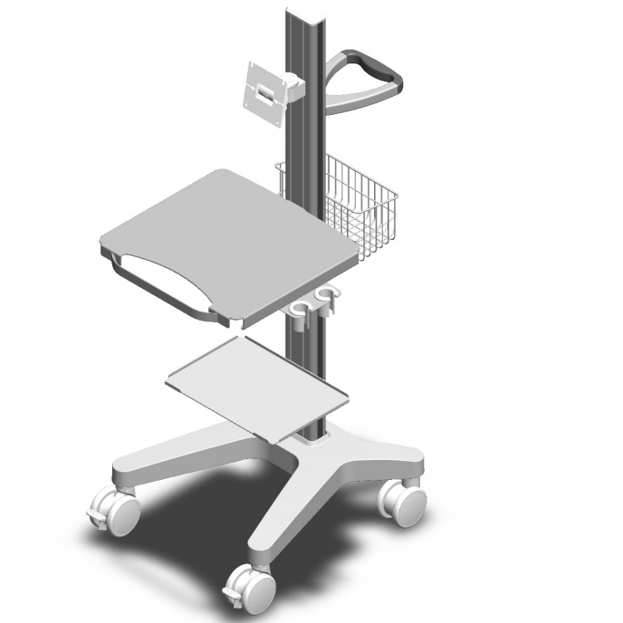 trolley with drawer hospital medical trolley cart all in one workstation with arm