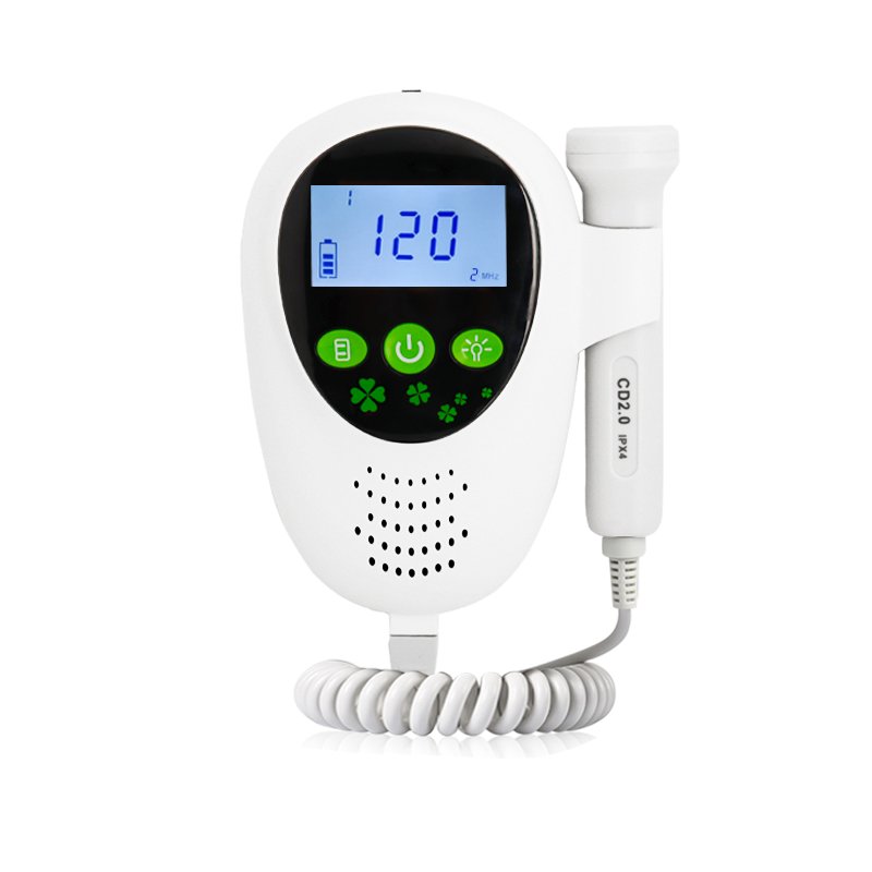 Handy Ultrasonic Fetal Heart Rate Monitor Handheld Fetal Heart Rate Monitor Instruments Plastic CE OEM Rohs Big LCD Display