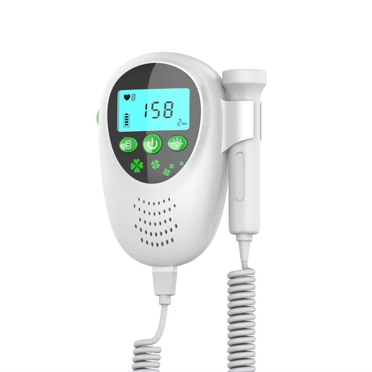 Handy Ultrasonic Fetal Heart Rate Monitor Handheld Fetal Heart Rate Monitor Instruments Plastic CE OEM Rohs Big LCD Display