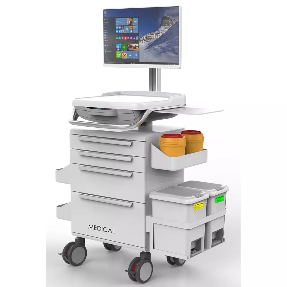 China made multi-functional medical surgical instruments ABS trolley endoscope trolley ultrasound instrument trolley
