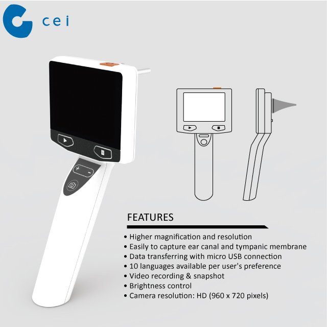 HD High Resolution Digital Video Otoscope Veterinary Medical Clinic Equipment