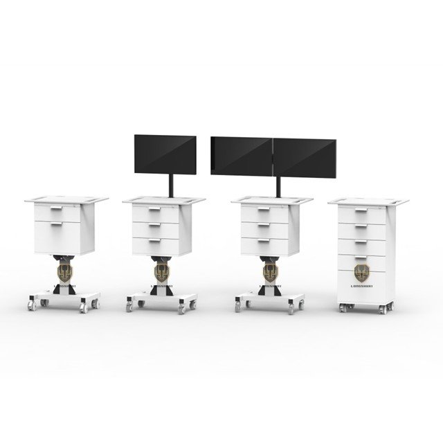 Factory price Five metal wheeled ultrasound device trolley cart