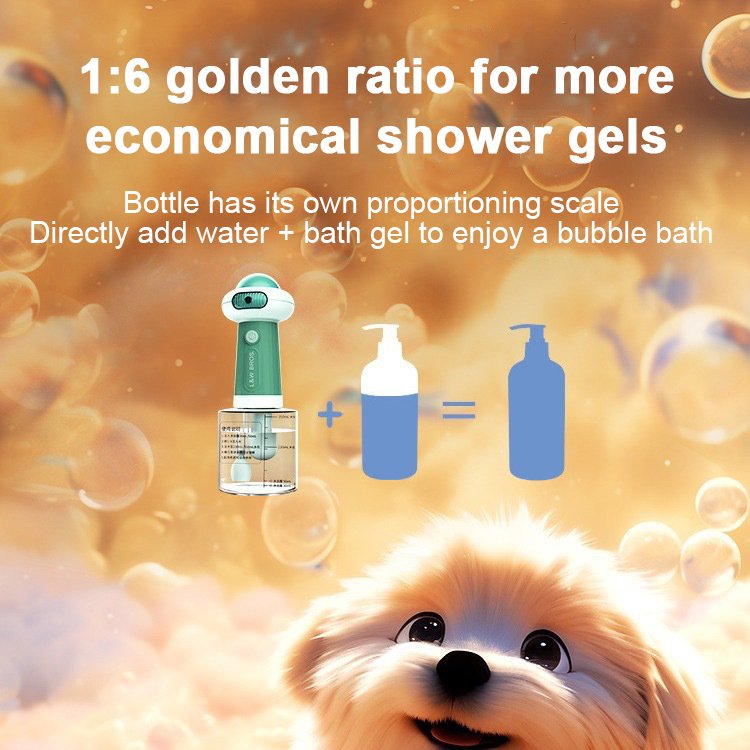 2024 Dog Supplies Automatic Pet Bubble Machine Multi-Functional Hands-Free Pet Shower Gel Dispenser For Cat