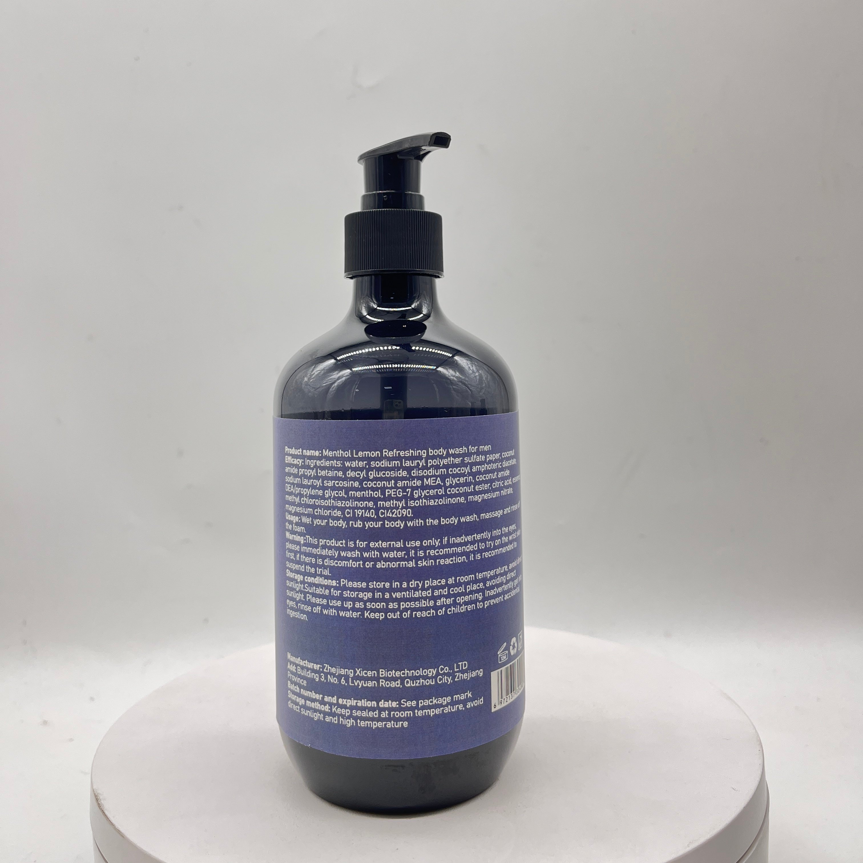 LERMO Mint Gently Clean Skin Mint & Lemon Men's Refreshing Shower Gel Liquid Moisturizing Body Bath Shower Gel for men 500ml