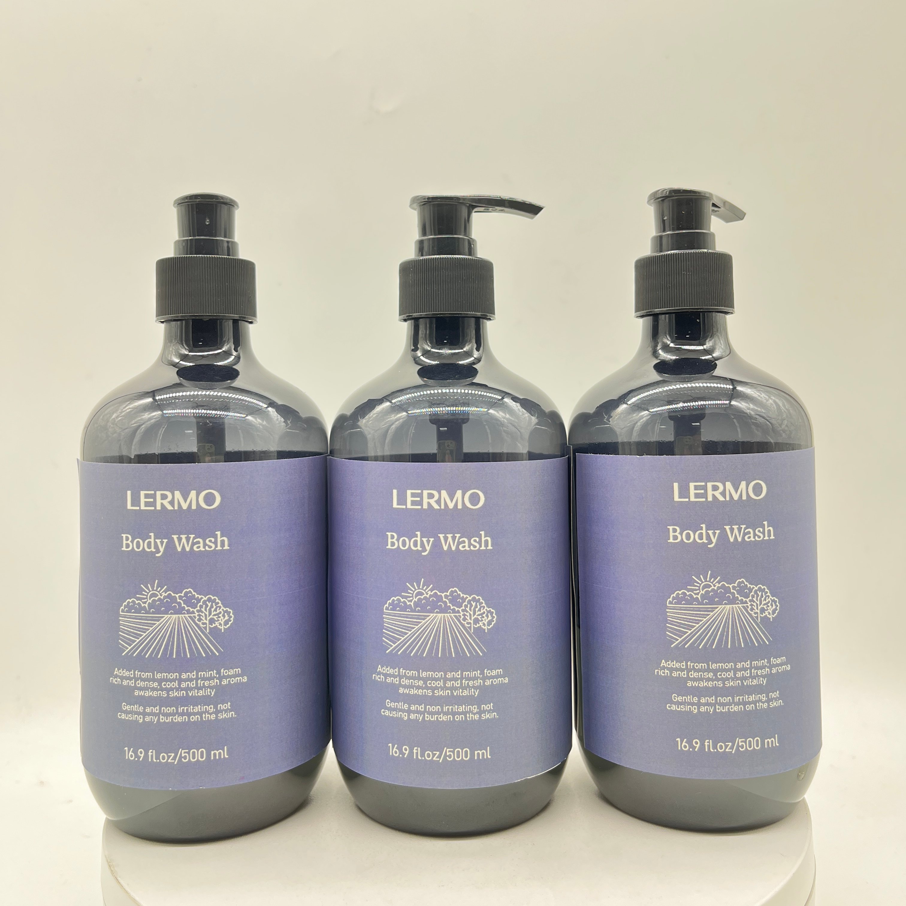LERMO Mint Gently Clean Skin Mint & Lemon Men's Refreshing Shower Gel Liquid Moisturizing Body Bath Shower Gel for men 500ml