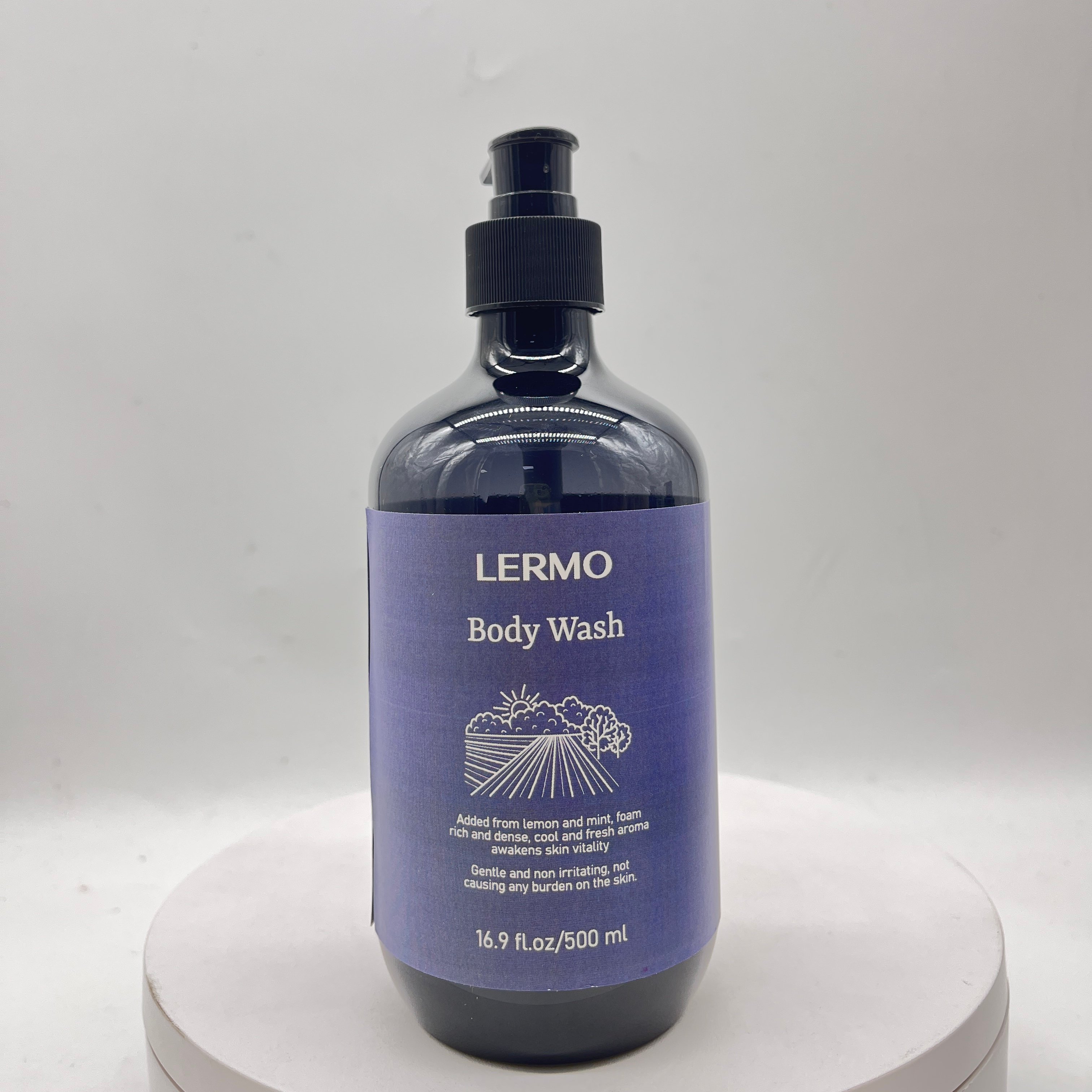 LERMO Mint Gently Clean Skin Mint & Lemon Men's Refreshing Shower Gel Liquid Moisturizing Body Bath Shower Gel for men 500ml