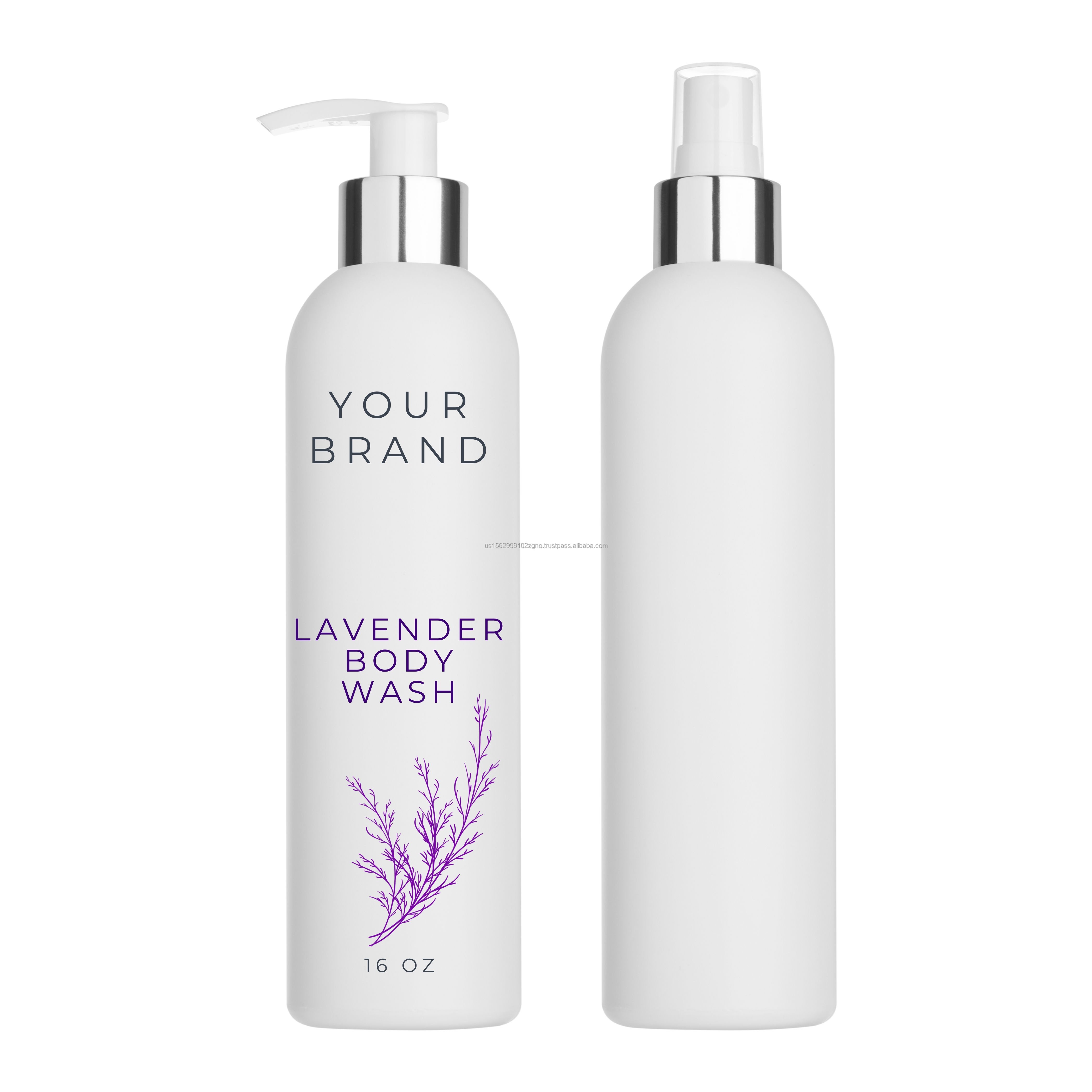 USA Made 16oz Lavender Perfumed Shower Gel Unisex Moisturizing Body Wash Herbal Ingredient Refreshing & Bubble Feature OEM