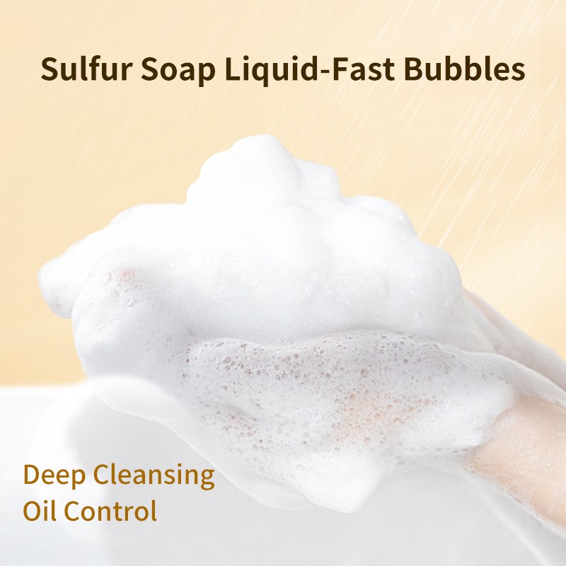 Rongyao Wholesale Sulfur liquid Soap bodi cleanser Acne Treatment Body Cleanser Mineral Anti Mite Liquid Soap Shower Gel