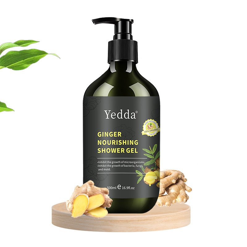 Factory wholesale 500ml Prevent dry skin, natural ginger body wash shower gel with antipruritic effects