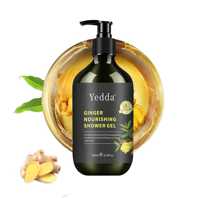 Factory wholesale 500ml Prevent dry skin, natural ginger body wash shower gel with antipruritic effects