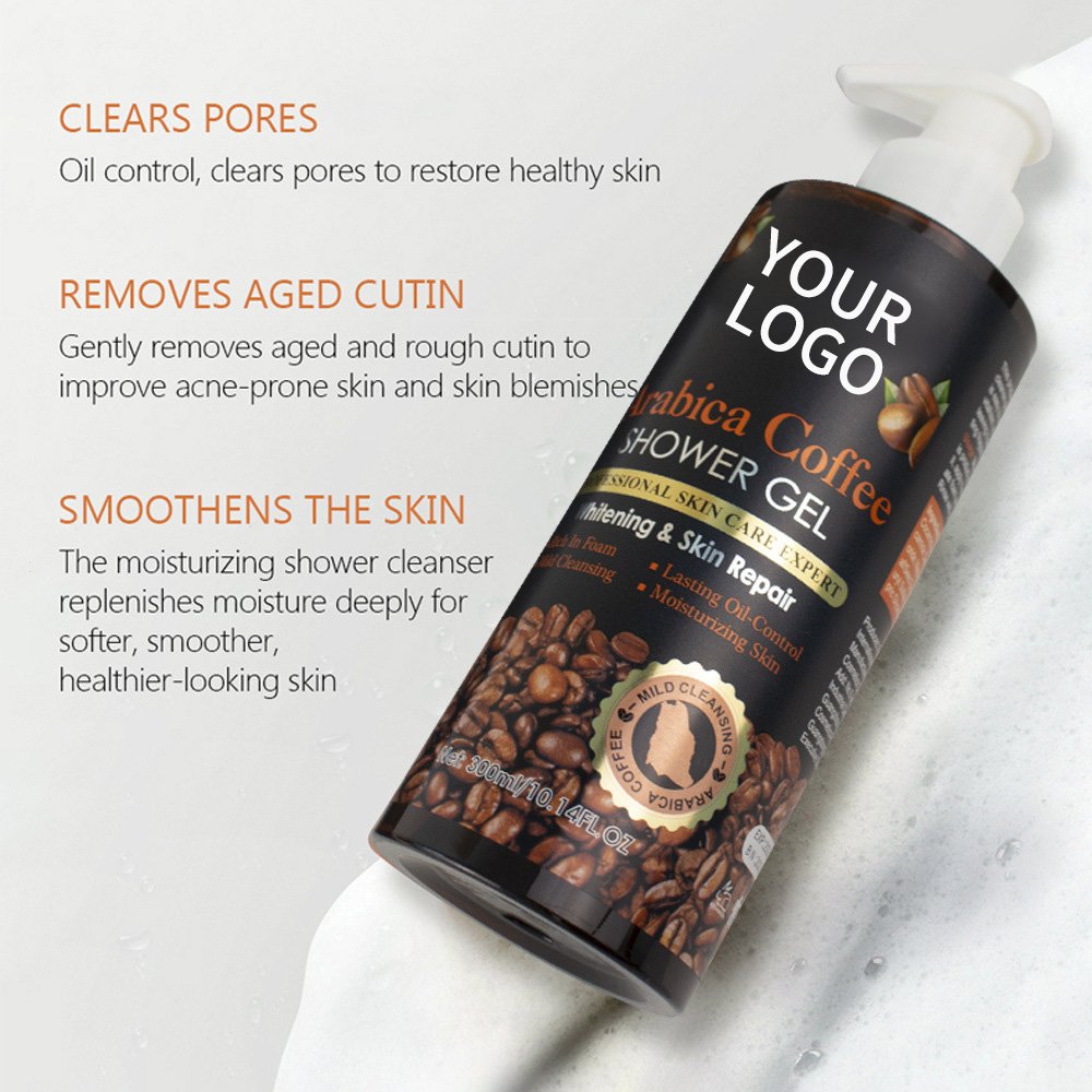Wholesale Clear pores whitening skin repair anti-aging moisturizing coffee shower gel