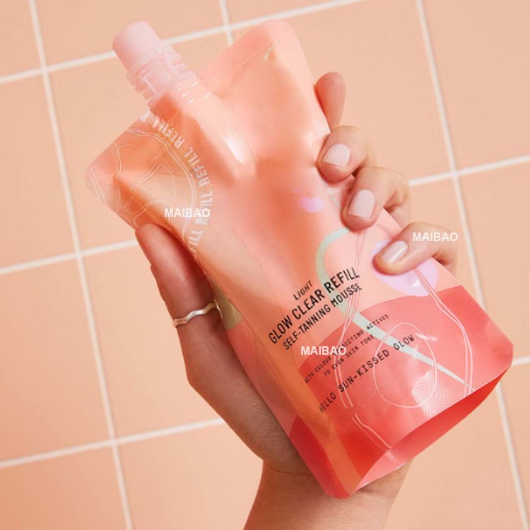 Custom 30ml 250/500ml shampoo packaging spout pouch eco-friendly shower gel plastic pouch bag with spout refill liquid soap bag