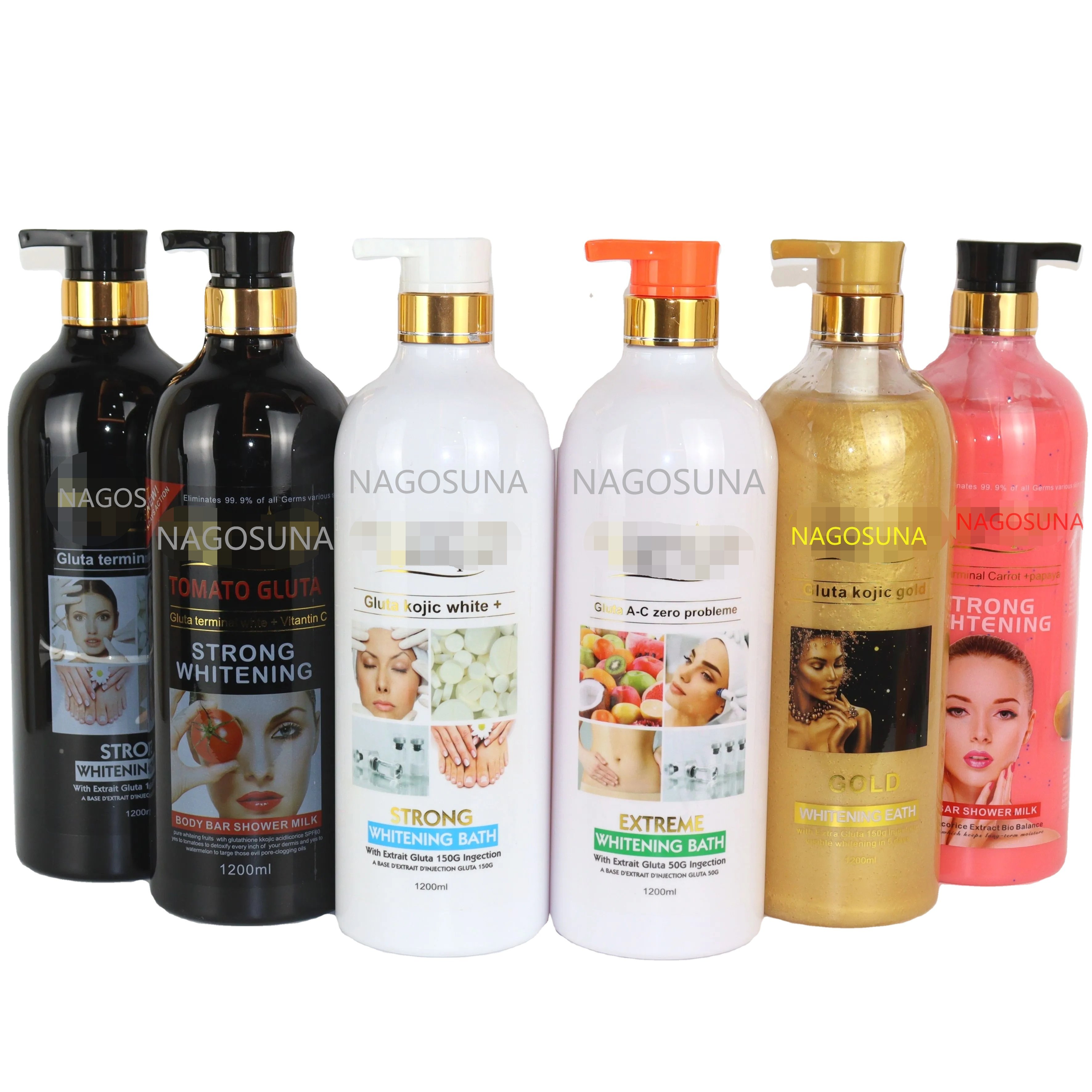 Factory price cleansing body bar shower milk strong whitening bath skin wash African shower gel