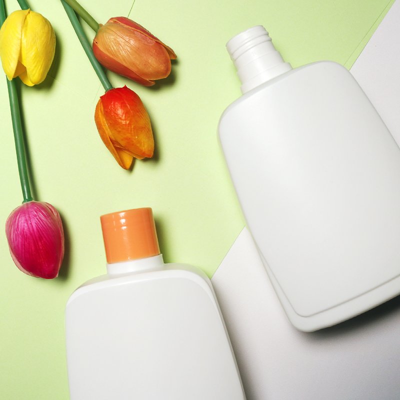 500ml Plastic Packaging Containers Baby Shower Gel Soap Bottle White Simple Bottles