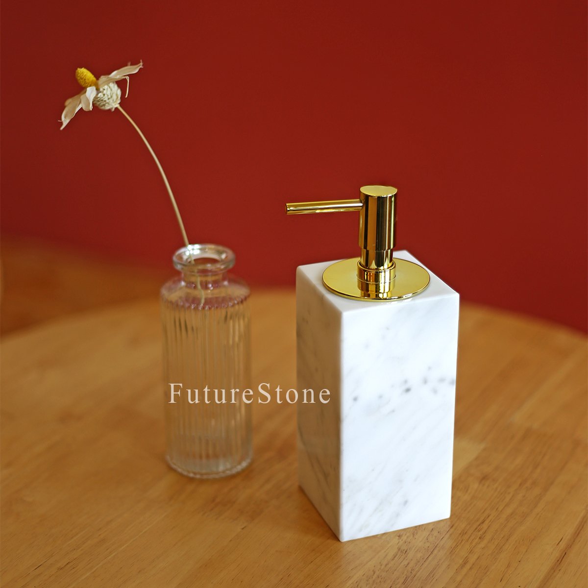 Natural Arabescato White Marble Shampoo Bottle 300/400/500/600ml Square Lotion Pump Shampoo Bottle Shower Gel Bottles Packaging