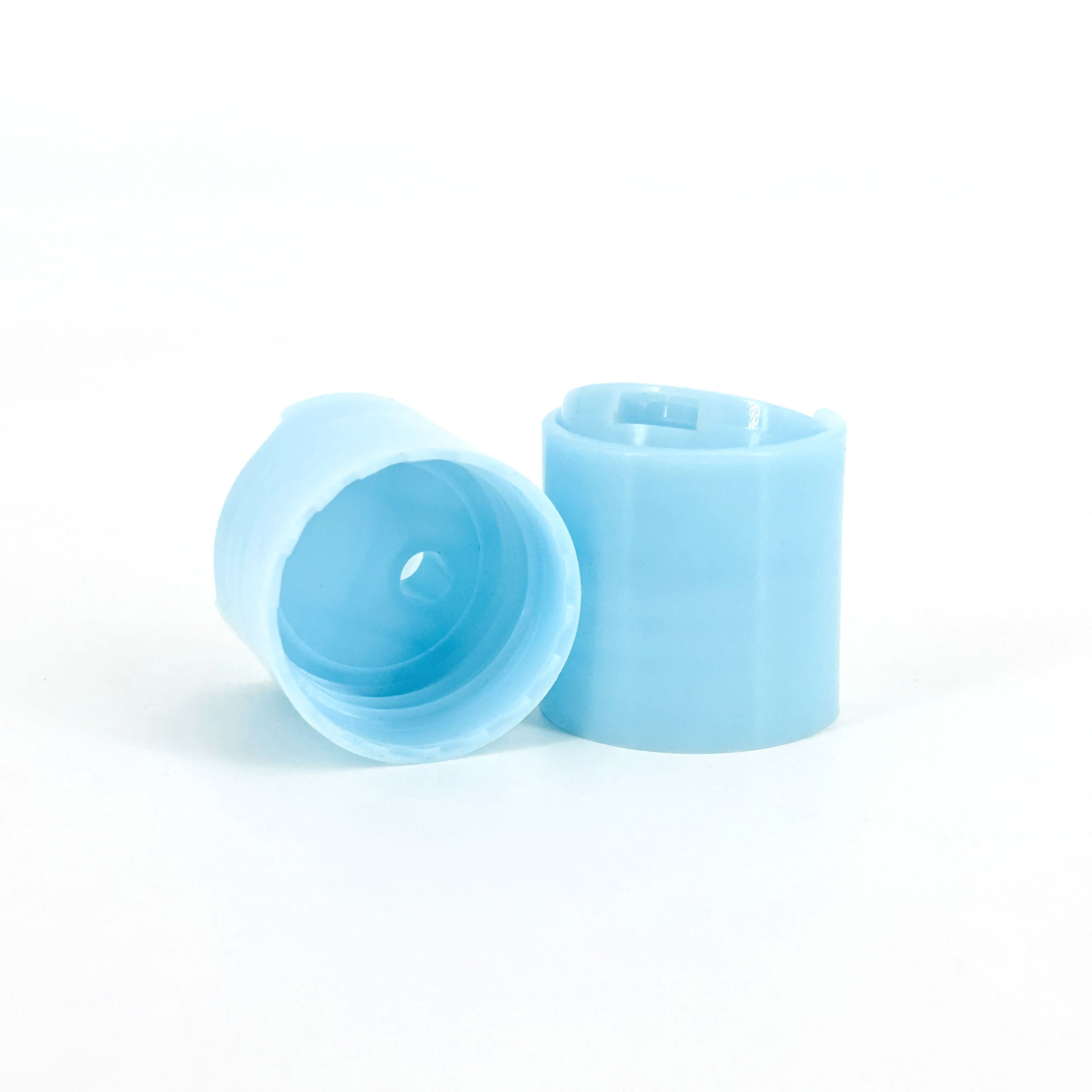 Wholesale Recyclable 28mm 28/410 Light Blue Plastic Disc Top Cap Screw Cap For Lotion Shower Gel Toiletries Cleaning Products