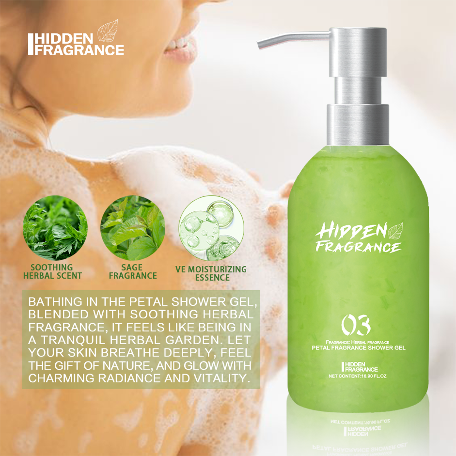 Long-Lasting Fragrance Body Wash Rich Texture Soothing Herbal Scent Moisturizes Skin Shower Gel