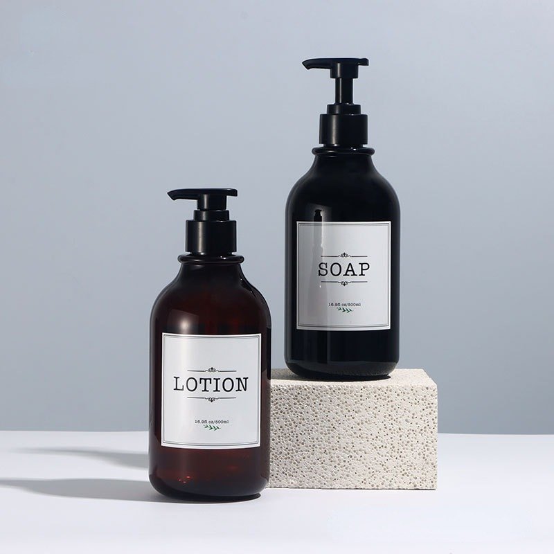 300ml 500ml matte brown shampoo and conditioner bottle matte black shower gel bottle 10oz 16oz