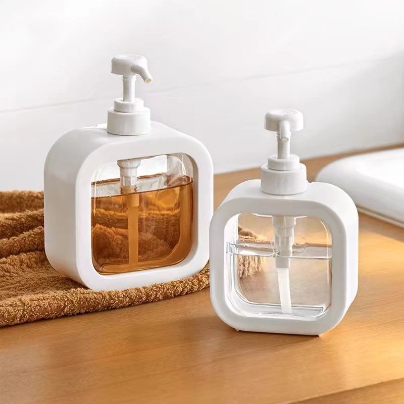 Stock 300ml/500ml large capacity PET square shampoo shower gel conditioner body lotion Hotel high-grade cosmetics plastic bottle