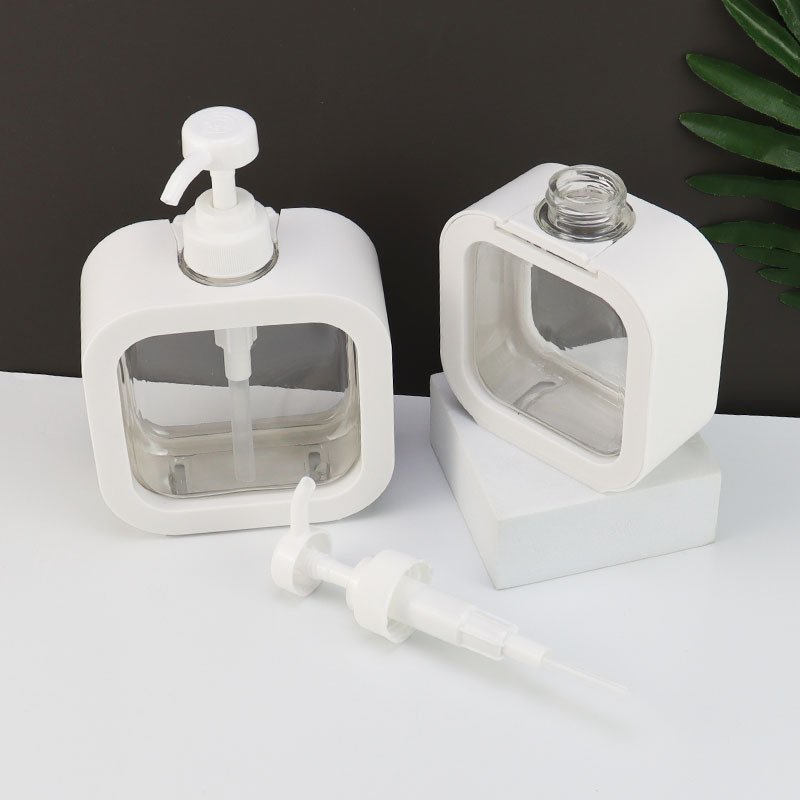 Stock 300ml/500ml large capacity PET square shampoo shower gel conditioner body lotion Hotel high-grade cosmetics plastic bottle