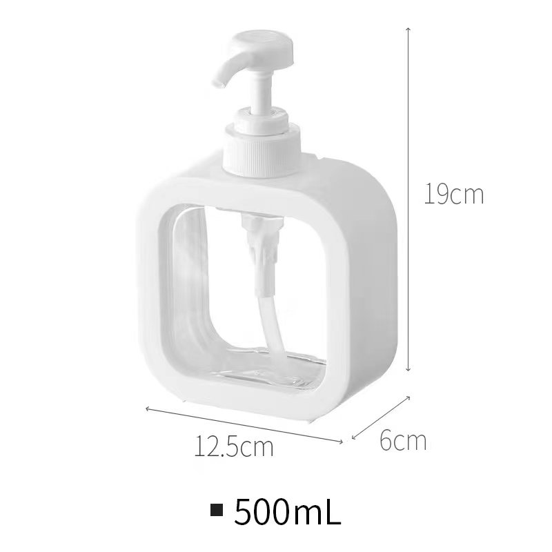 Stock 300ml/500ml large capacity PET square shampoo shower gel conditioner body lotion Hotel high-grade cosmetics plastic bottle