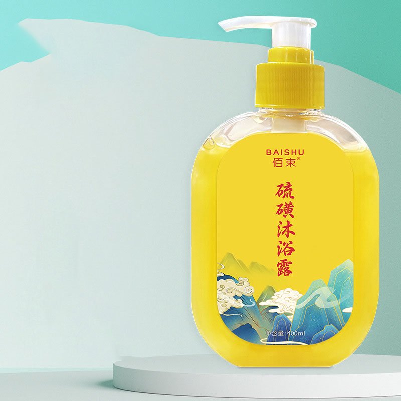 Sulfur Cleaning and Soothing Shower Gel 400ml Skin Cleansing Soap Liquid Sulfur Shower Gel Cleaning and Acne Removing Authentic