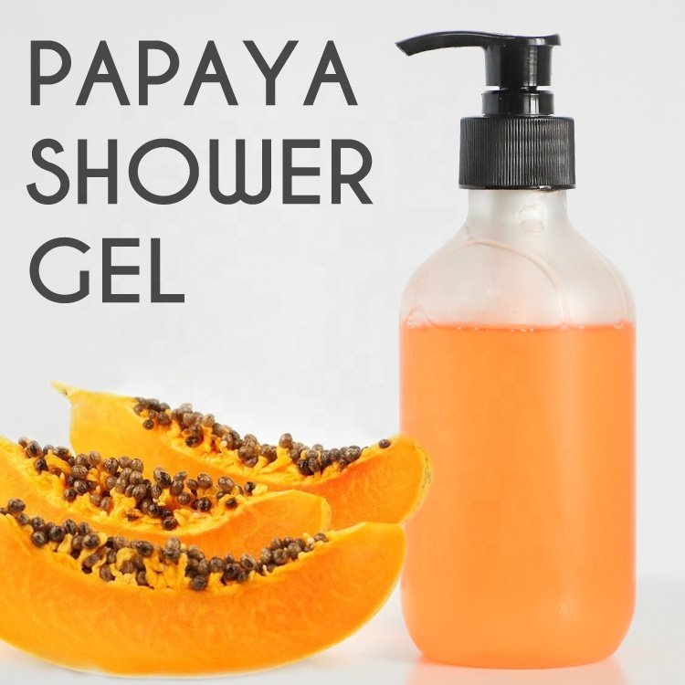 Papaya Moisturizing Body Wash Skin Care Bath Gel and Lotion Cream Gentle Cleansing Beauty Product for Smooth Skin