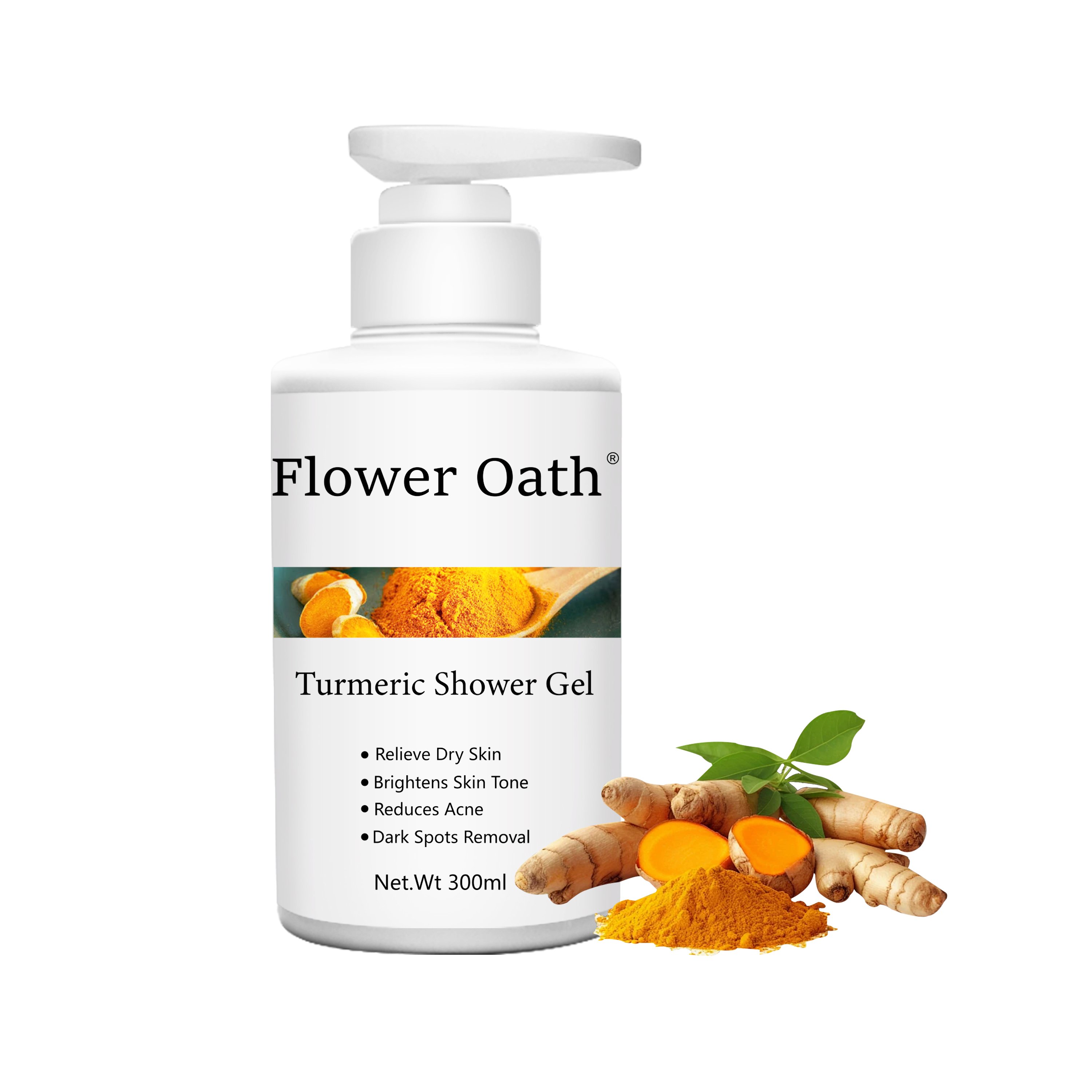 Private Label Whitening Shower Gel Turmeric Almond Vitamin C Exfoliating Deep Cleansing Natural Wash Bath Gel