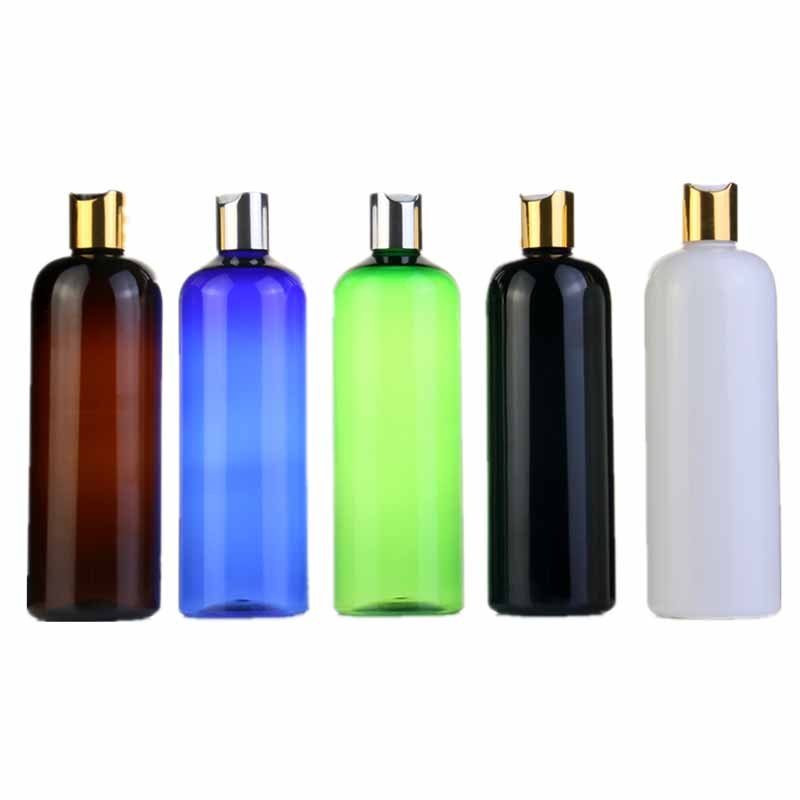 New plastic shampoo conditioner 200ml 250ml 300ml 500ml black lotion bottle with Disc cap for shampoo and lotion