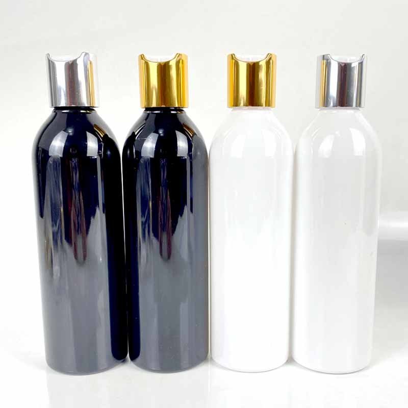 New plastic shampoo conditioner 200ml 250ml 300ml 500ml black lotion bottle with Disc cap for shampoo and lotion