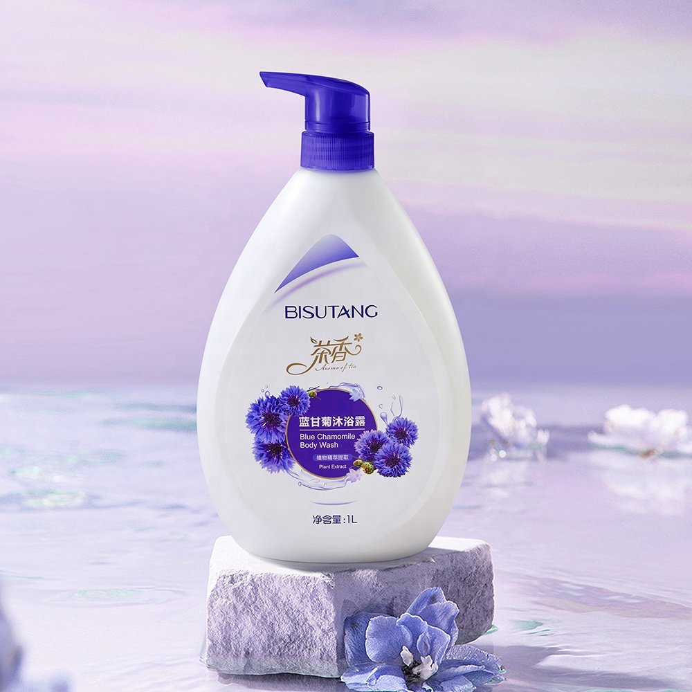 Blue Chamomile Shower Gel Long Lasting Fragrance Moisturizing & Rejuvenating Deep Cleansing Body Wash for 1000ml