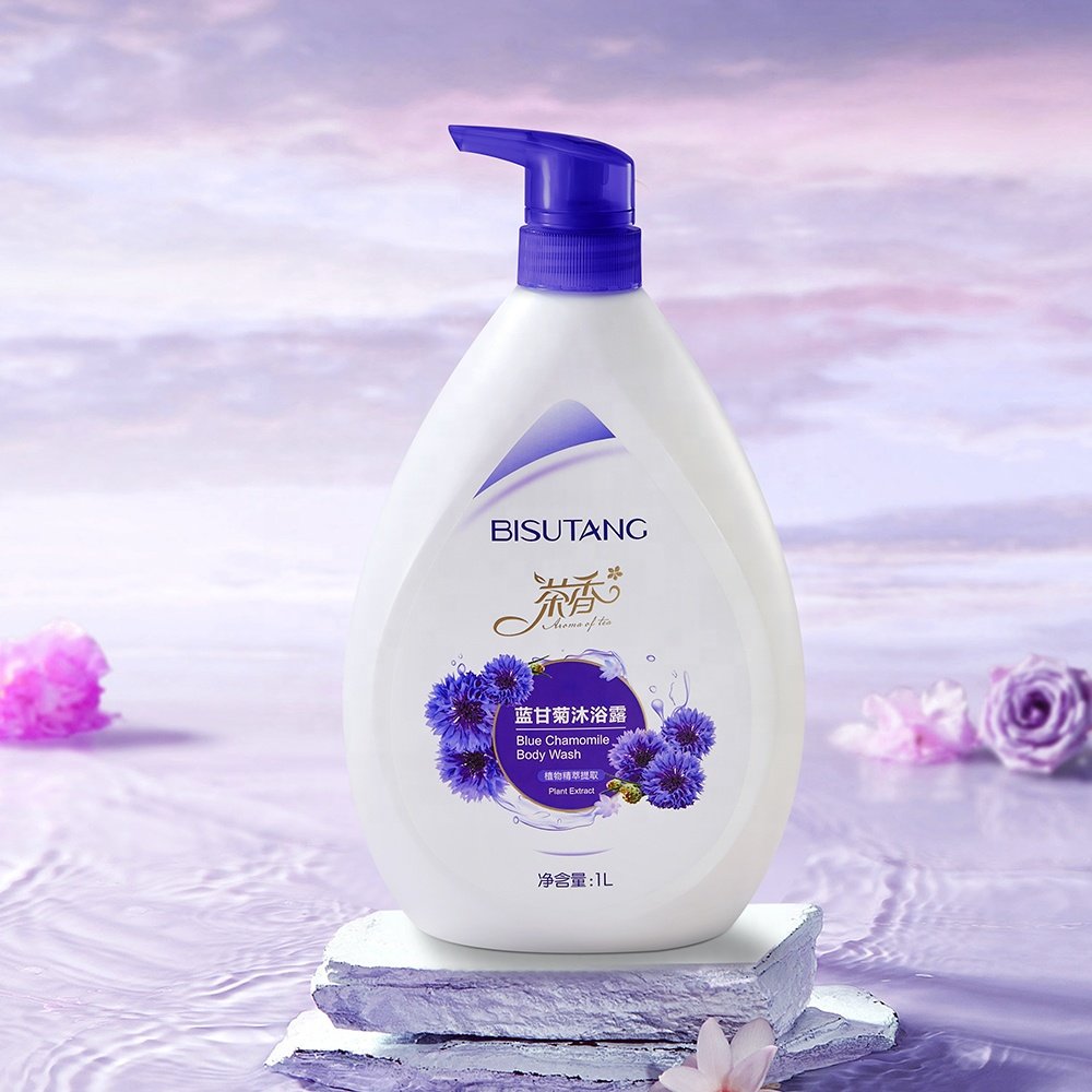 Blue Chamomile Shower Gel Long Lasting Fragrance Moisturizing & Rejuvenating Deep Cleansing Body Wash for 1000ml