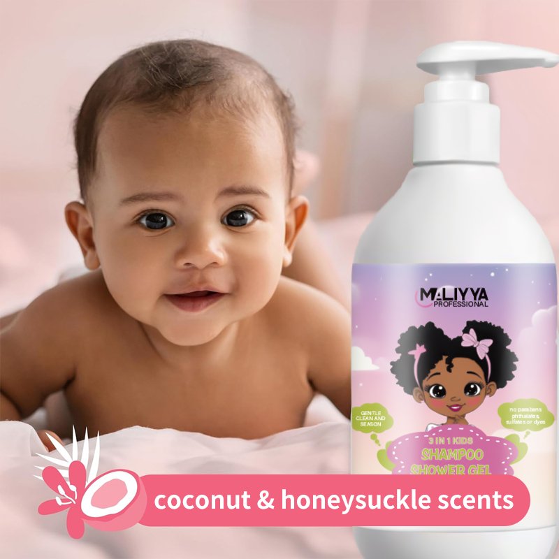 Custom label baby's 3 in1 shower gel Moisturizing conditioner baby shampoo and body wash